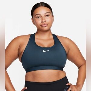 Nike Women's Swoosh Medium Support Padded Sports Bra - Deep Jungle
